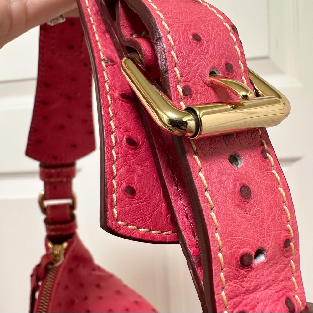 Dooney & Bourke Pocket Sac Ostrich-Embossed Leather Hobo NWT - Picture 8 of 11
